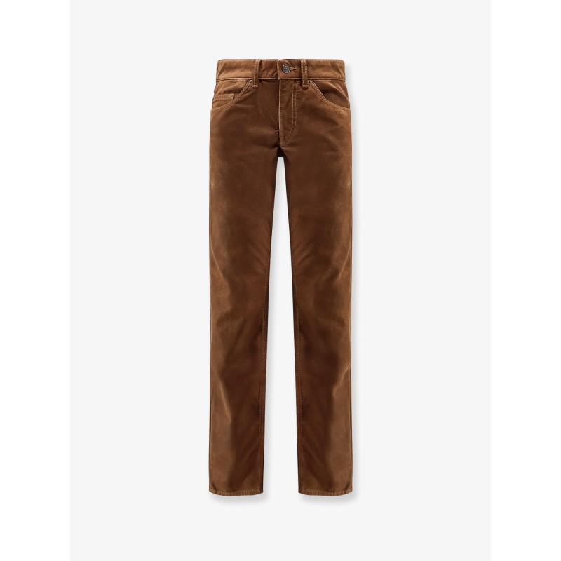 Kelsie leather-alternative material trousers