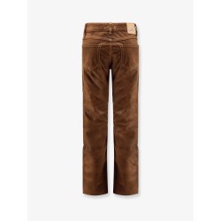 Kelsie leather-alternative material trousers