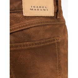 Kelsie leather-alternative material trousers