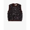 Wool and cashmere vest with sequins