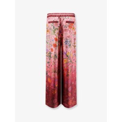 Silk trousers with Gucci Flora print