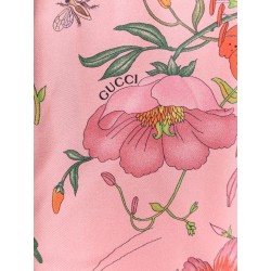 Silk trousers with Gucci Flora print