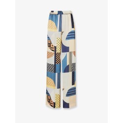 Patchwork silk trousers