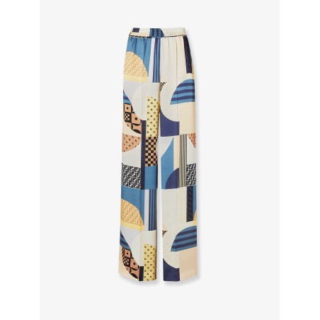 Patchwork silk trousers