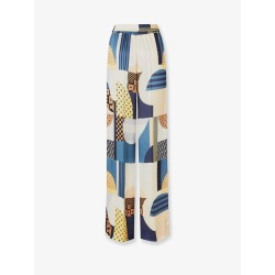 Patchwork silk trousers