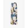 Patchwork silk trousers