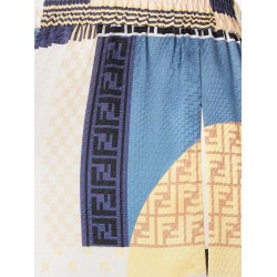 Patchwork silk trousers