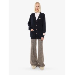 Cotton cardigan with brooch detail