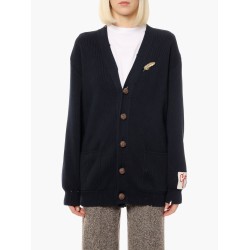 Cotton cardigan with brooch detail
