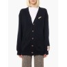 Cotton cardigan with brooch detail