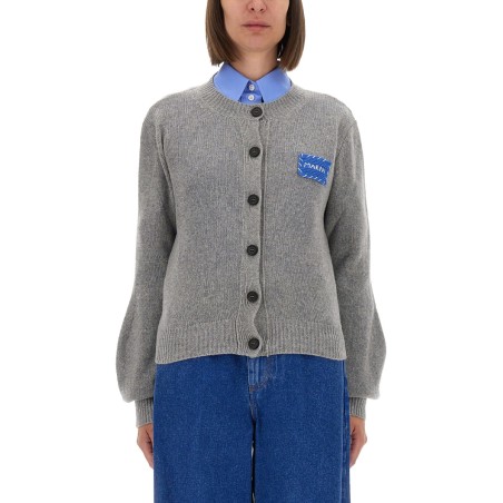 CASHMERE CARDIGAN WITH LOGO
