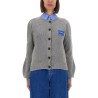 CASHMERE CARDIGAN WITH LOGO