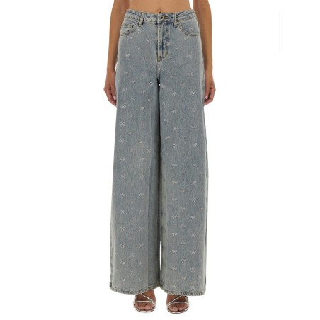 JEANS WITH RHINESTONE BOWS