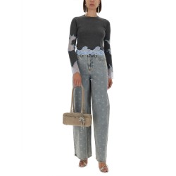 JEANS WITH RHINESTONE BOWS