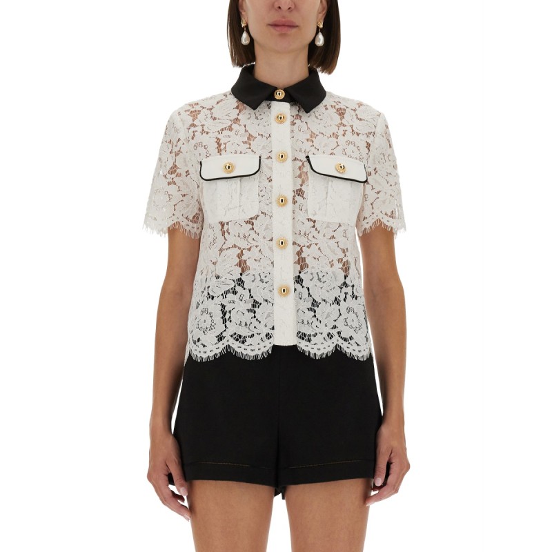LACE TOP WITH COLLAR
