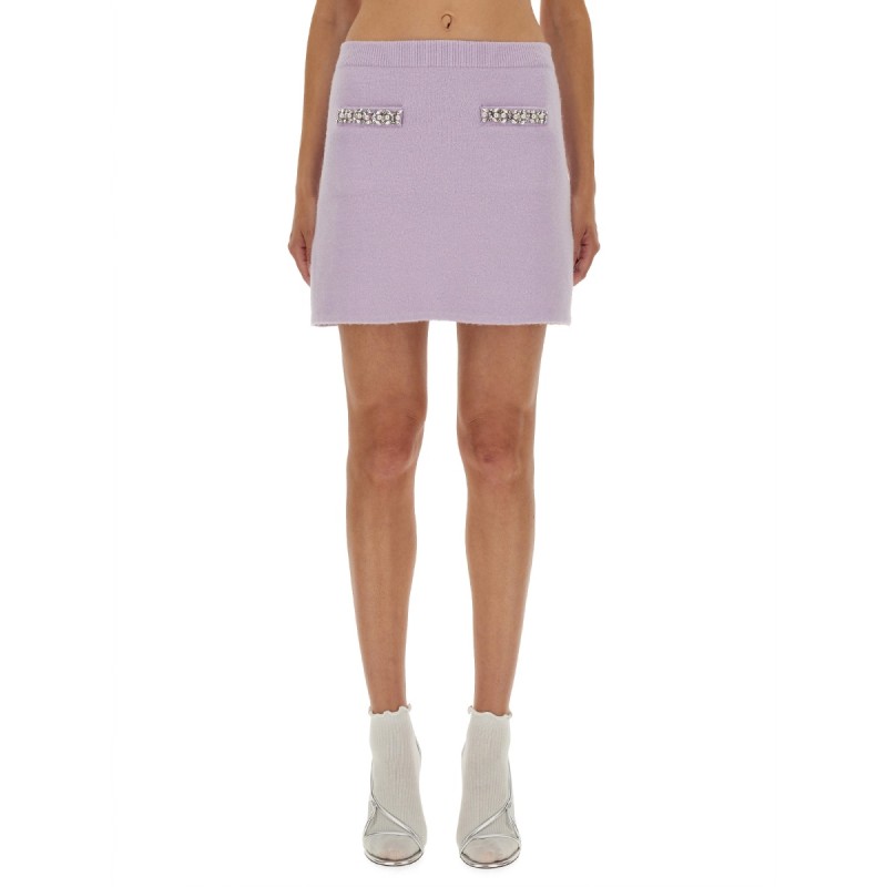 KNIT SKIRT WITH CRYSTALS