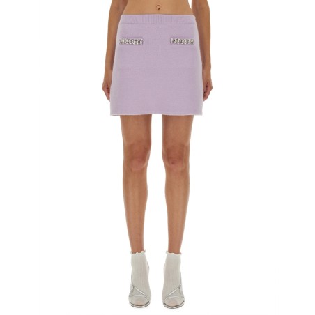 KNIT SKIRT WITH CRYSTALS