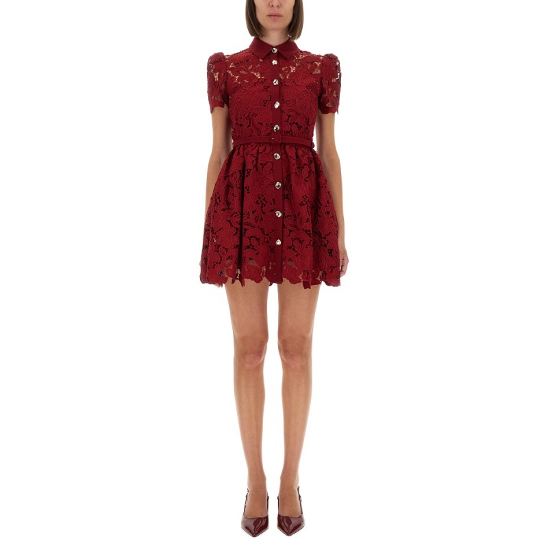 LACE MINI DRESS WITH COLLAR