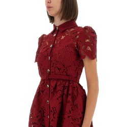 LACE MINI DRESS WITH COLLAR