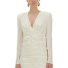 SATIN GATHERED MINI DRESS