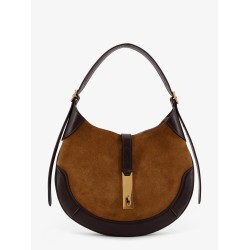 Suede and leather shoulder bag