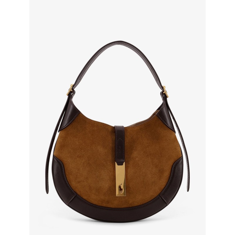 Suede and leather shoulder bag