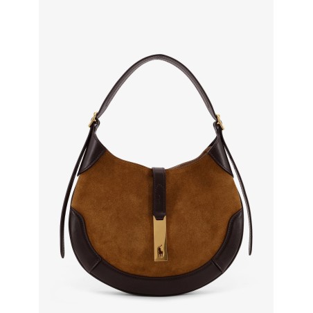 Suede and leather shoulder bag