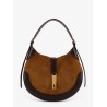 Suede and leather shoulder bag