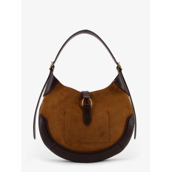 Suede and leather shoulder bag