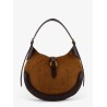 Suede and leather shoulder bag