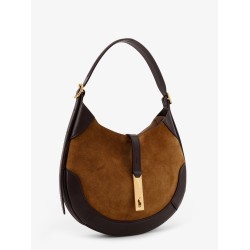 Suede and leather shoulder bag