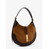 Suede and leather shoulder bag