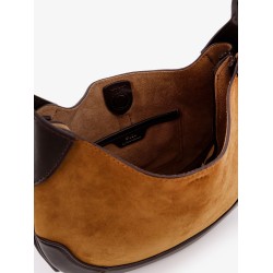 Suede and leather shoulder bag