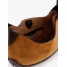 Suede and leather shoulder bag