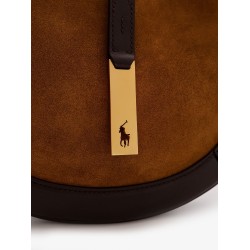 Suede and leather shoulder bag