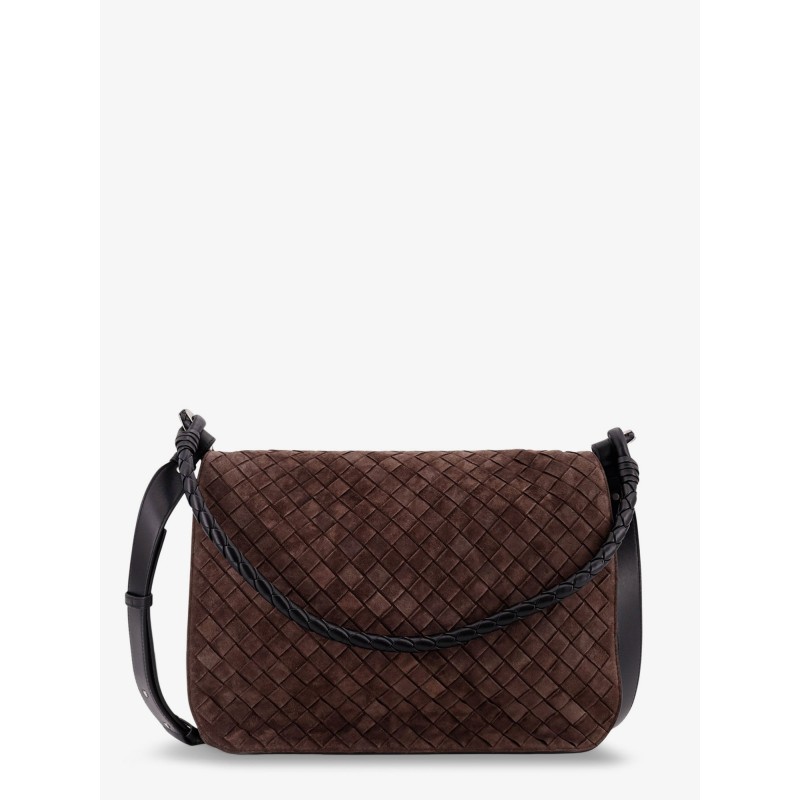 Intrecciato suede shoulder bag