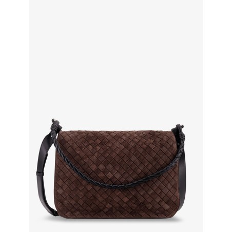Intrecciato suede shoulder bag