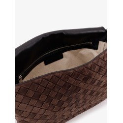 Intrecciato suede shoulder bag