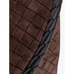 Intrecciato suede shoulder bag