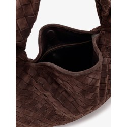 Hop Intrecciato suede shoulder bag