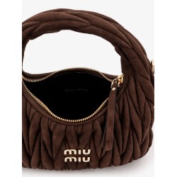 Wander matelassé suede shoulder bag