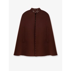 Wool cape with iconic Horsebit