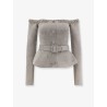 Chenille sweater with rhinestones