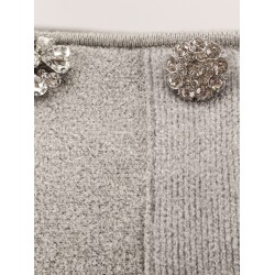 Chenille sweater with rhinestones
