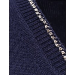 Wool and cashmere sweater with rhinestones
