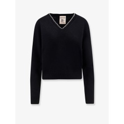 Wool and cashmere sweater with rhinestones