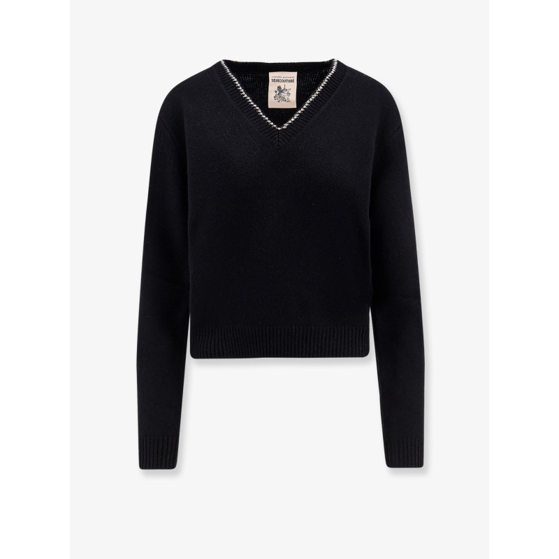 Wool and cashmere sweater with rhinestones