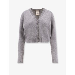 Wool and cashmere cardigan with rhinestones