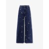 Wide leg jeans with rhinsestones