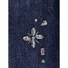 Wide leg jeans with rhinsestones